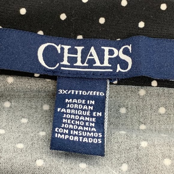 Brand New! Chaps Polka Dot Skirt 3X Pleated Elastic Waist Black White Stretchy - Picture 6 of 12